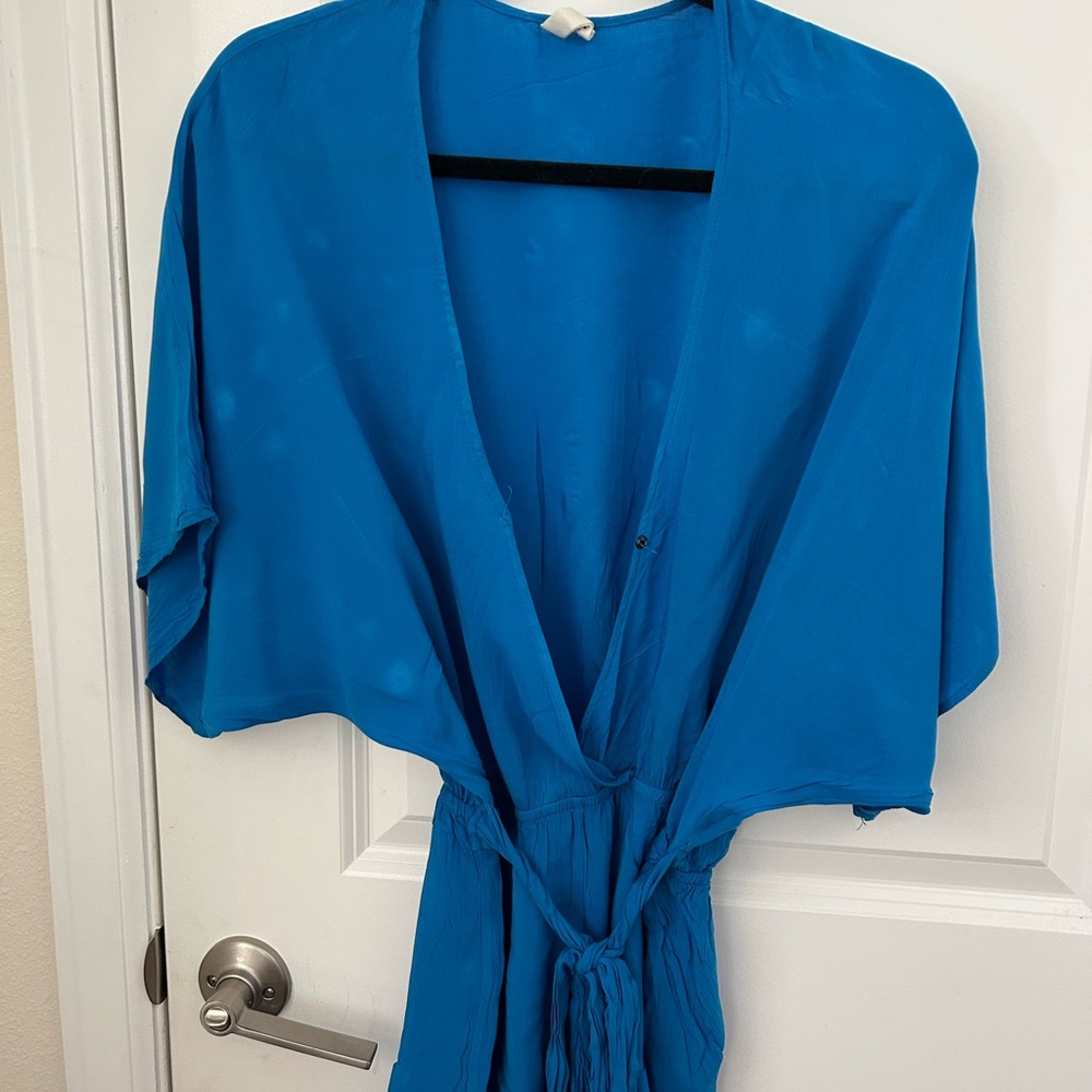 Bright Blue Wrap with shorts